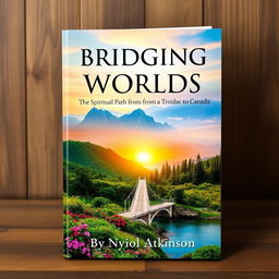 A captivating book cover design titled 'Bridging Worlds: The Spiritual Path from Trinidad to Canada