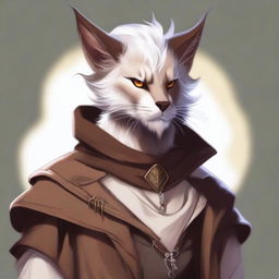 This is a high-quality digital art piece depicting a captivating image of a Tabaxi-Tiefling character