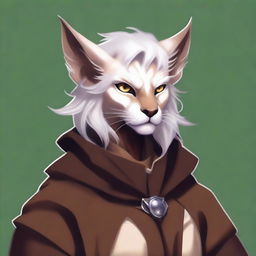 This is a high-quality digital art piece depicting a captivating image of a Tabaxi-Tiefling character