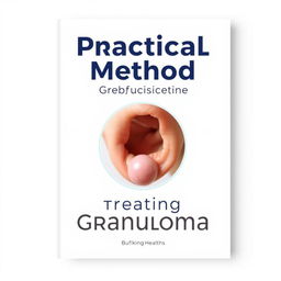 A book cover design featuring a clean and modern aesthetic, focusing on health and treatment of granulomas, small inflammations in piercings