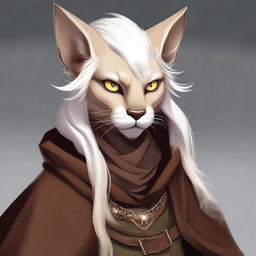 This is a high-quality digital art piece depicting a captivating image of a Tabaxi-Tiefling character