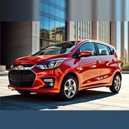 A sleek and modern 2019 Chevrolet Spin in a vibrant color, showcasing its stylish exterior design with smooth curves and an aerodynamic shape