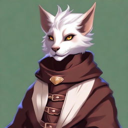 This is a high-quality digital art image showcasing a young Tabaxi-Tiefling character