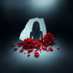 A powerful visual representation emphasizing the theme of violence against women, depicted through symbolic imagery