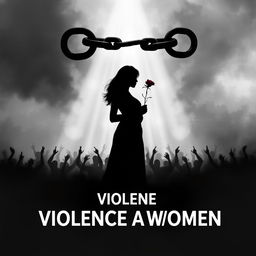 An evocative and impactful image symbolizing violence against women, featuring a broken chain representing the struggle for freedom and empowerment