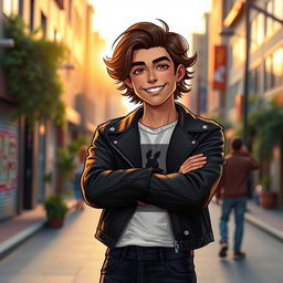 A dynamic and engaging portrait of a fictional character named Vitaly Sanchez