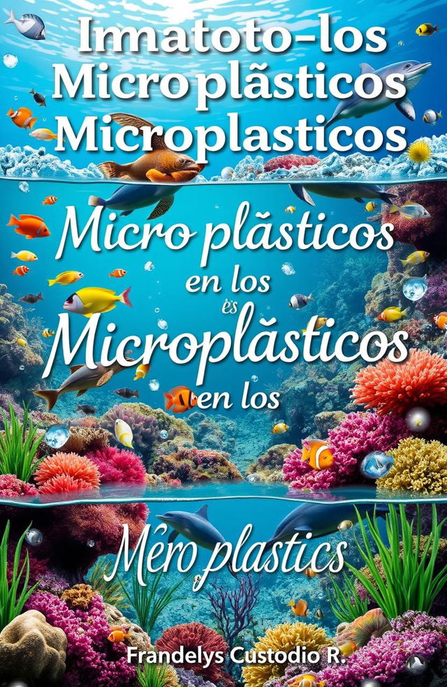 A vivid and informative image showcasing the impact of microplastics on marine ecosystems