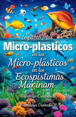 A vivid and informative image showcasing the impact of microplastics on marine ecosystems