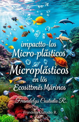 A vivid and informative image showcasing the impact of microplastics on marine ecosystems