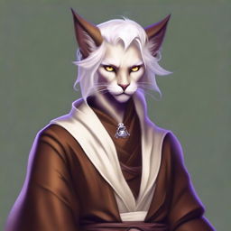 An exquisite digital art image presents a young Tabaxi-Tiefling character