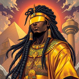 A visually captivating light novel cover illustrated in a vibrant manga art style, featuring a tall black male character with luxurious long dreadlocks that flow gracefully down his back