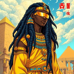 A visually captivating light novel cover illustrated in a vibrant manga art style, featuring a tall black male character with luxurious long dreadlocks that flow gracefully down his back