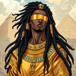 A visually stunning light novel cover illustrated in an expressive manga art style, featuring a tall black male character with long, flowing dreadlocks that cascade elegantly down his back