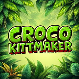 A vibrant and playful design featuring the text 'CROCO KITMAKER' in an artistic font