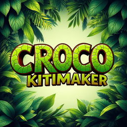 A vibrant and playful design featuring the text 'CROCO KITMAKER' in an artistic font