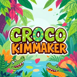 A vibrant and playful illustration featuring the words "CROCO KIMAKER" in a bold, artistic font