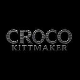 An artistic design featuring the words "CROCO KITMAKER" with a texture that resembles crocodile skin, giving it a rich and luxurious appearance