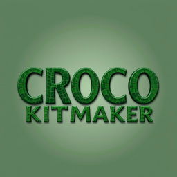 A 2D artistic design featuring the words "CROCO KITMAKER" in a textured crocodile skin style