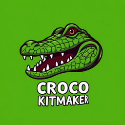 A 2D illustration of a crocodile head with a crocodile skin texture