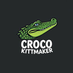 A 2D illustration of a crocodile head with a crocodile skin texture