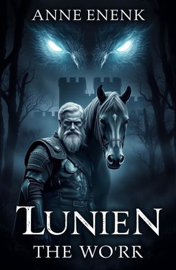 A hauntingly atmospheric book cover set in a dark, ancient forest shrouded in mist