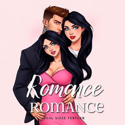 A high-quality book cover illustration for a romance novel featuring a passionate and sensual couple
