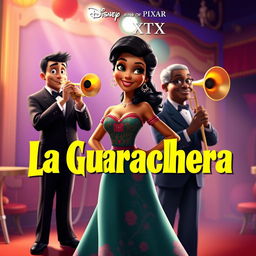 A vibrant movie poster for a Disney Pixar film titled 'La Guarachera'