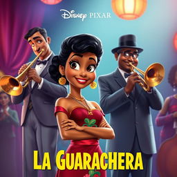 A vibrant movie poster for a Disney Pixar film titled 'La Guarachera'