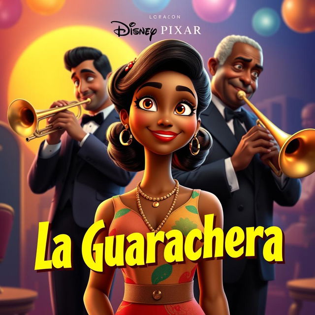 A vibrant movie poster for a Disney Pixar film titled 'La Guarachera'