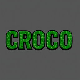 The text 'CROCO KITMAKER' displayed in a bold, rock band style font, featuring a rich green color with a texture that resembles crocodile skin