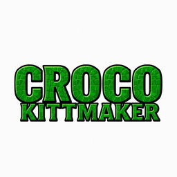 The text 'CROCO KITMAKER' displayed in a bold, rock band style font, featuring a rich green color with a texture that resembles crocodile skin