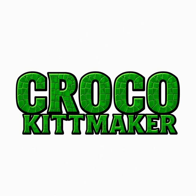 The text 'CROCO KITMAKER' displayed in a bold, rock band style font, featuring a rich green color with a texture that resembles crocodile skin