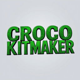 The text 'CROCO KITMAKER' displayed in a bold, rock band style font, featuring a rich green color with a texture that resembles crocodile skin