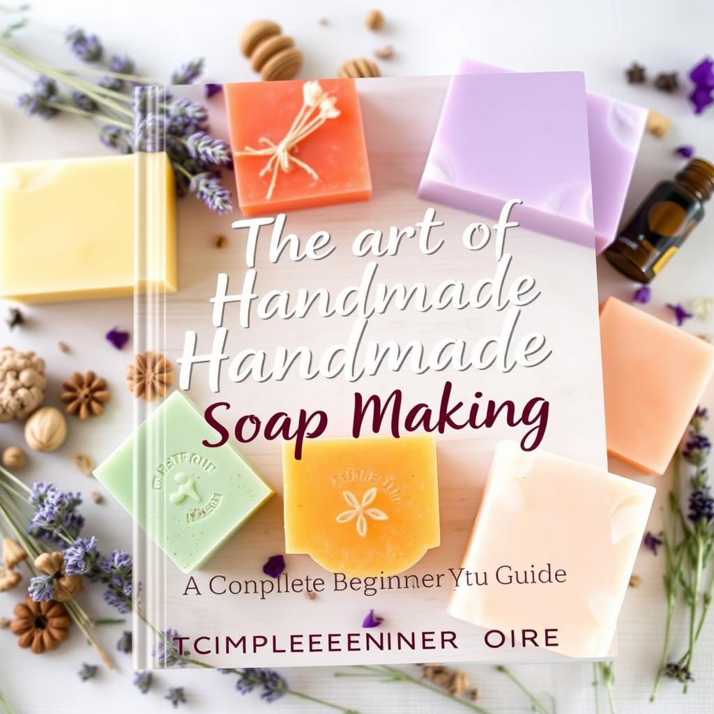 A captivating book cover design for 'The Art of Handmade Soap Making: A Complete Beginner's Guide'