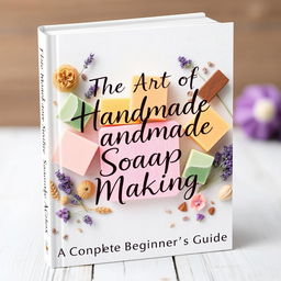A captivating book cover design for 'The Art of Handmade Soap Making: A Complete Beginner's Guide'