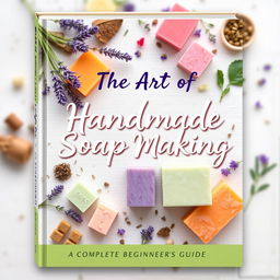 A captivating book cover design for 'The Art of Handmade Soap Making: A Complete Beginner's Guide'