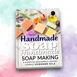 A creative and visually stunning book cover design for 'The Art of Handmade Soap Making: A Complete Beginner's Guide'
