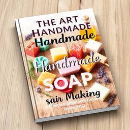 A creative and visually stunning book cover design for 'The Art of Handmade Soap Making: A Complete Beginner's Guide'