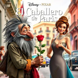 A movie poster for a Disney Pixar film titled 'El Caballero de Paris'