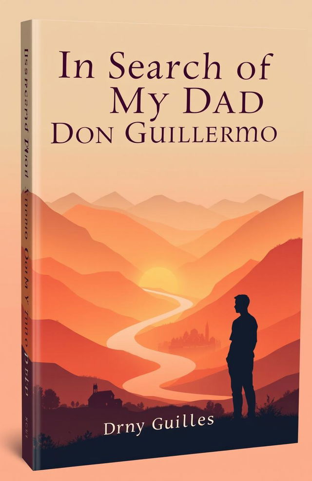 A book cover design for "In Search of My Dad Don Guillermo", featuring a warm, nostalgic theme