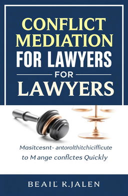 A professional book cover design for 'Conflict Mediation for Lawyers: Master Efficient and Profitable Techniques to Manage Conflicts Quickly'