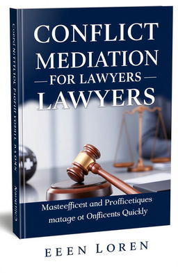 A professional book cover design for 'Conflict Mediation for Lawyers: Master Efficient and Profitable Techniques to Manage Conflicts Quickly'