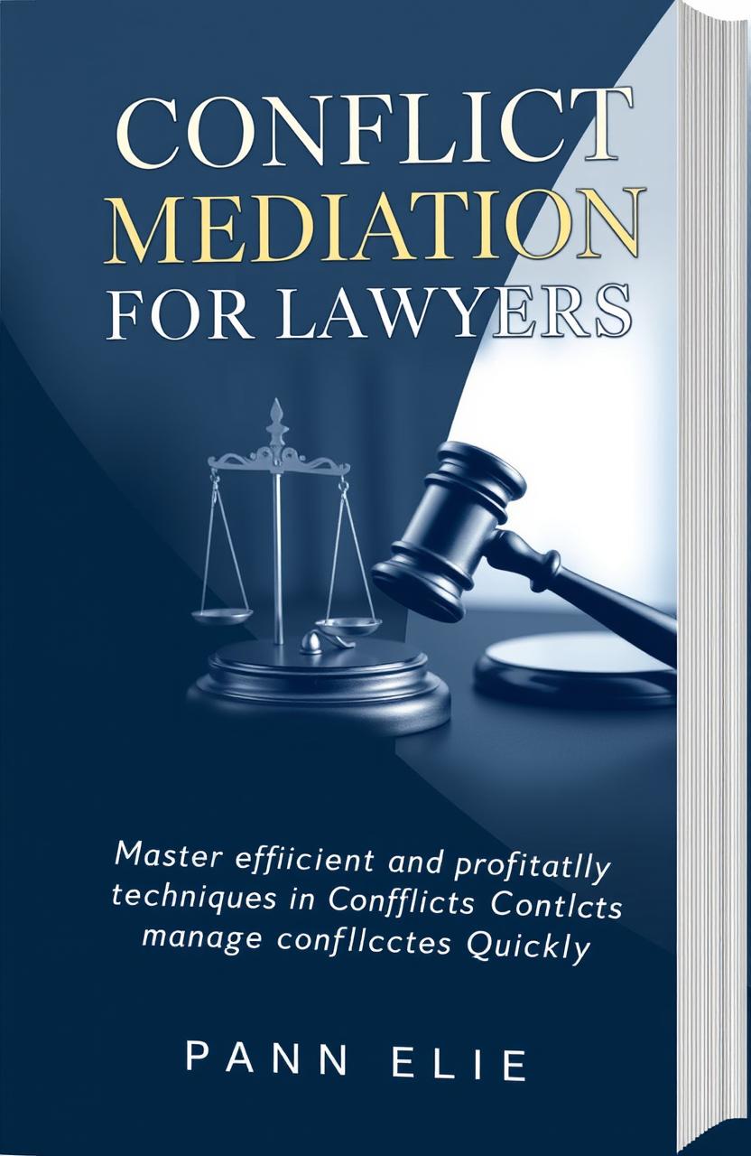 A professional book cover design for 'Conflict Mediation for Lawyers: Master Efficient and Profitable Techniques to Manage Conflicts Quickly'