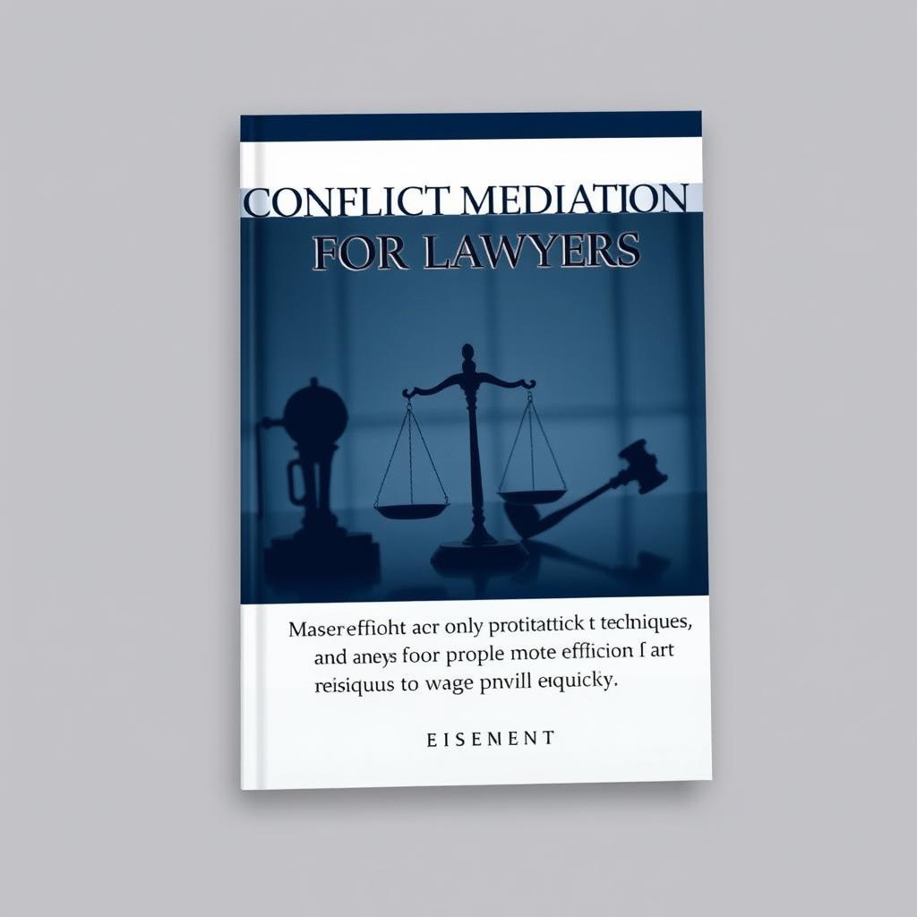 A professional book cover design for 'Conflict Mediation for Lawyers: Master Efficient and Profitable Techniques to Manage Conflicts Quickly'