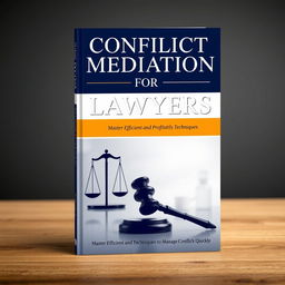 A professional book cover design for 'Conflict Mediation for Lawyers: Master Efficient and Profitable Techniques to Manage Conflicts Quickly'