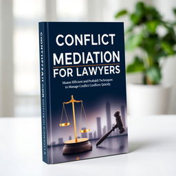 A professional book cover design for 'Conflict Mediation for Lawyers: Master Efficient and Profitable Techniques to Manage Conflicts Quickly'