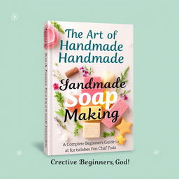 A creatively designed and visually appealing book cover for 'The Art of Handmade Soap Making: A Complete Beginner's Guide'