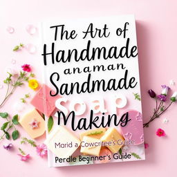 A creatively designed and visually appealing book cover for 'The Art of Handmade Soap Making: A Complete Beginner's Guide'