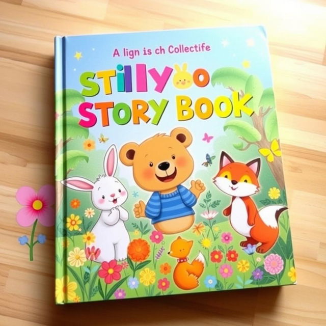 A cheerful and imaginative children's storybook cover, showcasing a delightful collection of tales