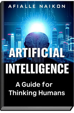 A visually striking book cover design for 'Artificial Intelligence: A Guide for Thinking Humans'
